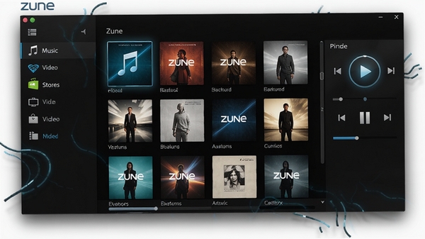 Zune��������������Ԥ������ɫ��������ർ����������ʾ���֡���Ƶ���̵�ȷ��࣬�м�����չʾר�����������Ҳಥ�ſ�����壬�������Լ�ִ����Ƽ���ǿ