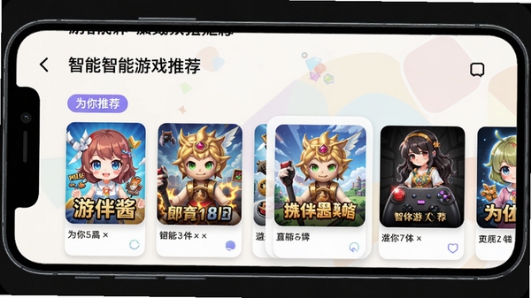 �ΰ齴������Ϸ�Ƽ����棬չʾ���������Ϸ���濨Ƭ�����С�Ϊ���Ƽ�����ǩ������Ϊǳɫ���󼸺�ͼ�Σ��ֻ������������ˣ�ͻ�������Ƽ��㷨���������16:9