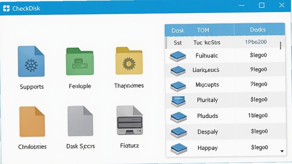 CheckDisk��������չʾͼ��չʾ֧�ֵĶ����ļ�ϵͳͼ��ʹ��̷����б���������ñ�ƽ����ƣ�ɫ������