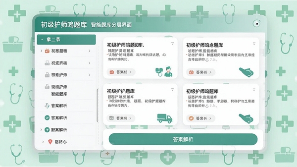 ������ʦ������������ֲ���棬�����ʾ�½��б����Ҳ�Ϊ��Ŀ��Ƭ���ײ��д𰸽�����ť������Ϊǳ��ɫҽ��ͼ��װ�Σ������������ִ���ƽ�����