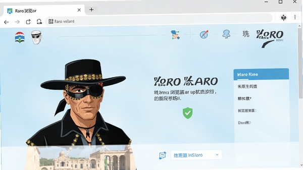 佐罗浏览器主界面截图,展示简洁的工具栏、标签页和主页导航,现代扁平化设计风格,背景为淡蓝色渐变,画面清晰明亮,整体给人轻快安全的视觉感受