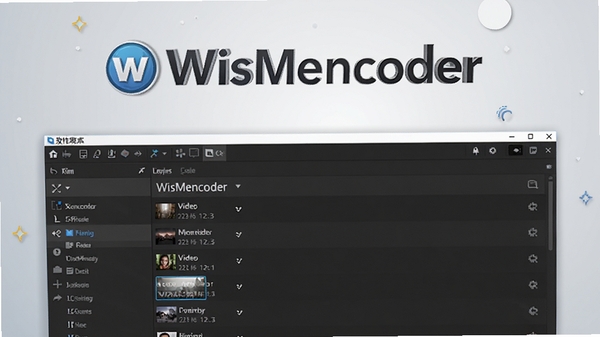 WisMencoder����������Ԥ��ͼ������չʾ���Ĺ���������Ƶ�б����򣬱���Ϊ��͵�ǳ��ɫ���䣬ͻ����������WisMencoder��Logo��������רҵ���ִ����ʺ���Ϊ����������ͼ