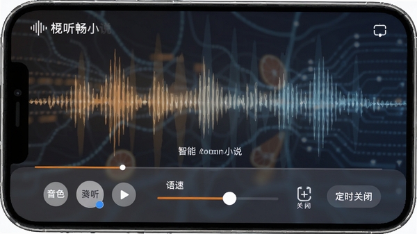 ���ӳ���С˵���ܲ��Ž��棬�ֻ��·���ʾ���ſ�������������ɫѡ�����ٻ��顢��ʱ�ر�ͼ�꣬����Ϊ��������ͼ�Σ��Ƽ���ʮ�㣬ͻ�����鹦�ܵ����ܻ�