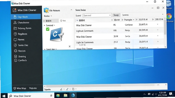 Wise Disk Cleaner 主界面预览图,展示软件整体布局,左侧功能导航栏,右侧扫描结果列表,背景为干净的Windows桌面环境