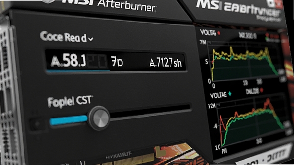 ΢���Կ���Ƶ����(MSI Afterburner)Ƶ�ʵ�У������д������۽��ں���Ƶ�����Դ�Ƶ�ʵĵ��ڻ��飬��ֵ��ʾ��������Χ�ж�̬�ĵ�ѹ�빦������ͼ������Ϊ�Ƽ��еĹ�Ч��ǿ����׼��רҵ��