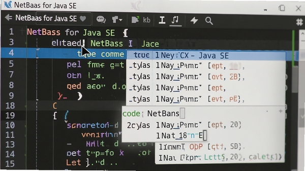 NetBeans for Java SE ���ܴ��벹ȫ������д����괦������ѡ�����б����������в�ɫ����������Ϊ����༭����