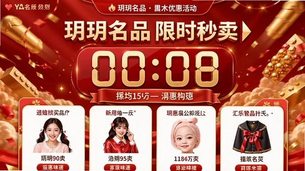 ��Ʒ��ʱ��ɱ�ҳ�棬����������ʾ����ʱ���ۿ���Ʒ������Ϊ��ɫ���ɫ���䣬Ӫ��������Χ��ͻ���Ż���������ȸ�