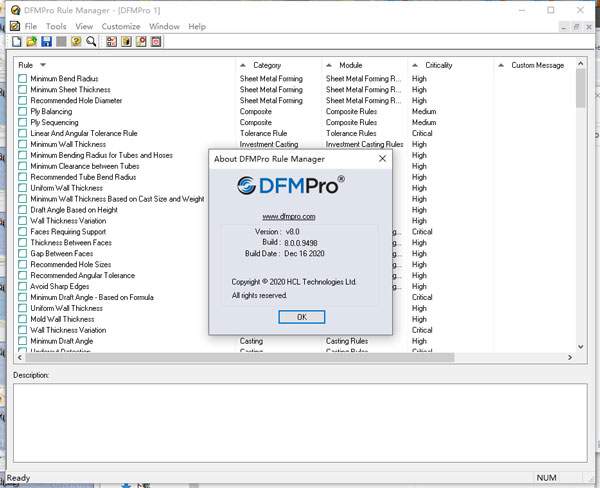 Geometric DFMPro 12中文激活版 规则设置与汉化界面截图