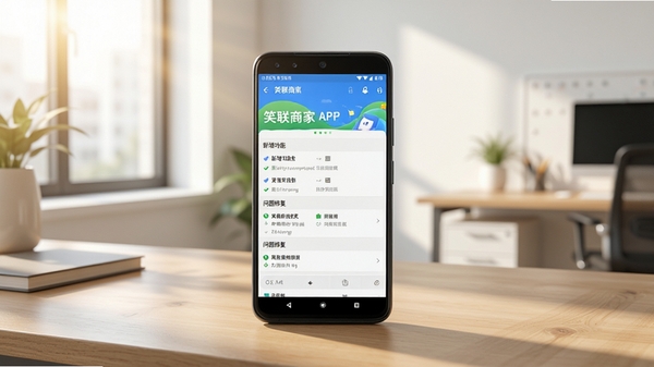 Ц���̼Ҹ�����־��ͼ������Ϊһ��ľ���ϵİ�׿�ֻ�����Ļ��ʾЦ���̼�APP�İ汾���½��棬�С��������ܡ��������޸�������Ŀ�������Ǽ��İ칫�һ�������������͸�룬ɫ��������Ȼ