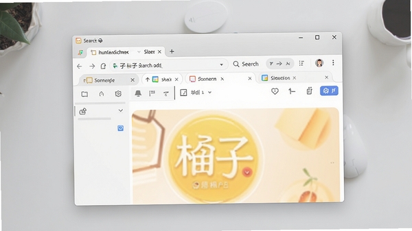 柚子浏览器主界面截图,展示其简洁的工具栏布局与多标签页浏览状态,背景为柔和的浅灰色桌面环境,整体风格现代且干净,软件窗口居中显示,地址栏与搜索框合为一体,突出其便捷的搜索属性