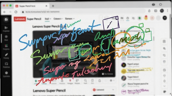Lenovo Super Pencil ȫ����ע������ʾͼ��������ʾ������������ϸ����Ų�ɫ��д�ʼ��뷽��Ȧѡ��ǣ�����Ϊģ������ҳ���ݣ�ǰ��Ϊ������������ע�ʼ���ǿ�����ߵ������븲��������ɫ���������Աȶȸߡ�