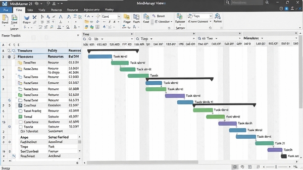 MindManager 21 ��Ŀ������ͼ��չʾ����ͼ��ʱ���ߣ���������������̱�����Դ�����Ԫ�أ�����רҵ������������ɫ�ʴ���Э�����ʺ���Ϊ����չʾͼ