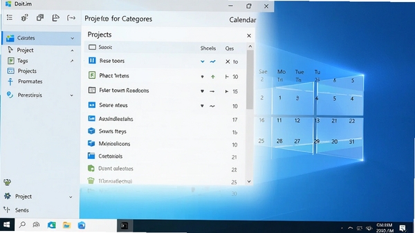 Doit.im for Windows 主界面预览图,展示其任务列表、项目分类和日历视图,整体风格简洁现代,浅色背景,左侧边栏,顶部工具栏,窗口在Windows桌面环境下的全貌
