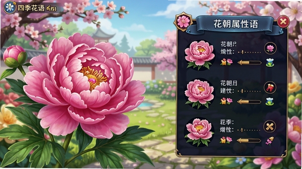 ������Ϧ��Ϸ�ļ��������ɽ��棬�����ʾһ��ʢ���ķ�ɫĵ�����Ҳ��ǻ���������壬�����Ǵ���ͥԺ��ɫ������ɫ�����ޣ�ͻ�������淨