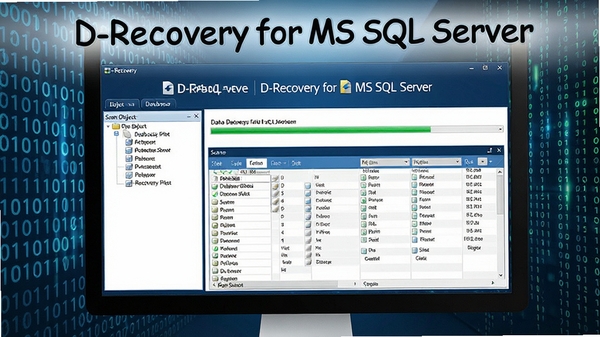 ���ݾ�Ԯ������һ̨������Ļǰ��ʾD-Recovery for MS SQL Server���������棬������Ϊ����ɫ����磬���Ϊɨ������б����Ҳ���ʾ���ݿ��ļ��޸�������������Ԥ�����񣬱����г���Ķ����������������ݾ���Ԫ�أ������Χרҵ�ҳ����Ƽ��У���������ͻ����������D-Recovery for MS SQL Server��4K���廭�ʣ���ͼ�Ͻ���������������
