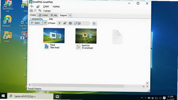 limitPNG软件在Windows系统上运行的截图,显示软件主界面正常打开,图片列表中有几个文件,界面布局清晰,软件名称limitPNG在标题栏清晰可见,背景为桌面环境,整体光线明亮,画质清晰