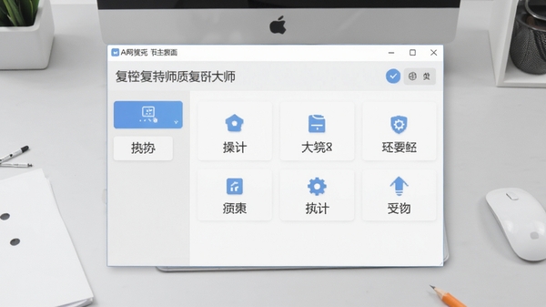 网页复制大师主界面截图,展示软件简洁的操作面板和功能按钮布局,背景为干净的浅灰色工作台,软件窗口居中显示,界面语言为中文,整体风格现代且专业