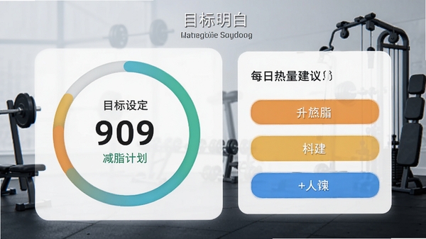 �Ե�����Ŀ�����ý��棬��ʾ��֬�ƻ���ÿ���������飬����Ϊ�������ļ�Ӱ����������Ϊ���Ȼ���Ŀ���趨ѡ��