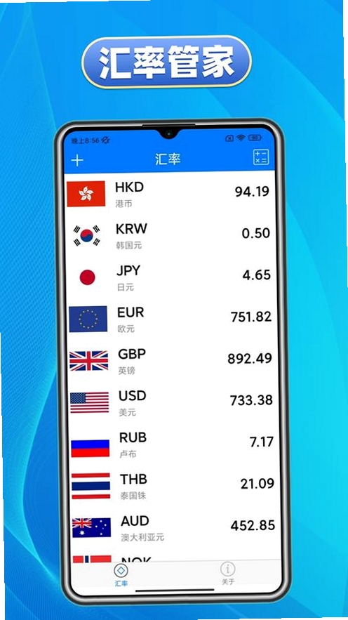 汇率小管家系统运行截图