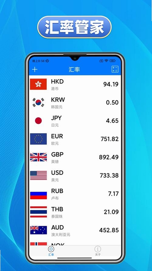 汇率小管家系统运行截图