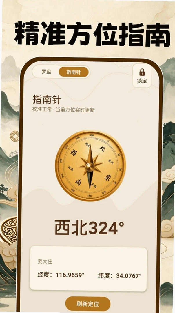 风水手机罗盘运行截图