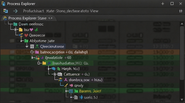 Process Explorer ��������ͼ������״ͼչʾ���������ӽ��̵Ĳ㼶��ϵ����ͬ��ɫ������ͬ״̬�Ľ��̣�����Ϊ��ɫϵͳ���棬����������ͻ������������