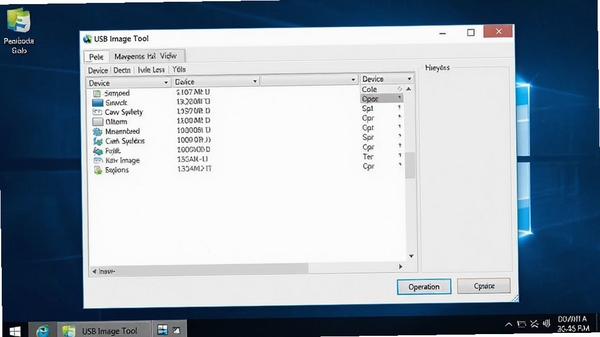 USB Image Tool主界面截图,展示软件全貌,背景为简洁的Windows桌面,软件窗口居中显示,包含设备列表和操作按钮,画面清晰,光线均匀,电脑桌面风格