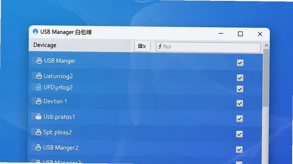 USB Manager ���������ý��棬�б����ж���豸���ƣ����й�ѡ״̬������Ϊ�ɾ�����ɫ����