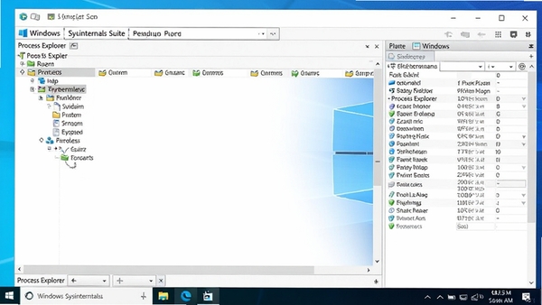 Windows Sysinternals Suite �е� Process Explorer ��������״ͼչʾ�����б����Ҳ������ʾ������ϸ��Ϣ������ΪWindows 10���棬��������רҵ