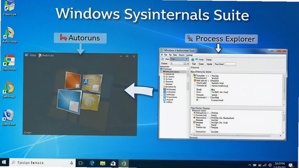 Windows Sysinternals Suite ʹ�ý̳�ʾ��ͼ��չʾ���� Autoruns �� Process Explorer �Ĳ��裬����ΪWindows���棬�������������ɼ�