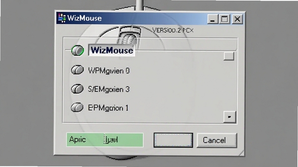 一款名为WizMouse的鼠标滚轮增强工具软件界面截图,界面简洁,上方显示软件名称和版本号,中间是功能选项区域,下方有应用和取消按钮,整体风格为Windows系统经典样式,背景为浅灰色,画面主体为软件窗口,居中显示,背景为纯色,无其他多余元素