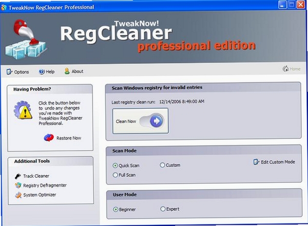 TweakNowRegCleaner运行截图