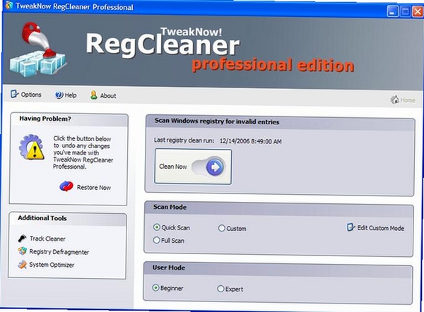 TweakNow RegCleaner运行截图