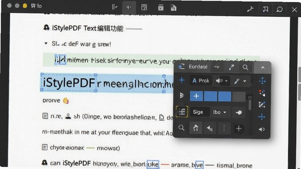 iStylePDF�ı��༭���ܲ�����ͼ����ʾѡ�����ֺ�ĸ����༭������������Ϊ������ʾ��PDF�ĵ����ݣ�ǿ�������޸ĺ͸�ʽ�����ı����