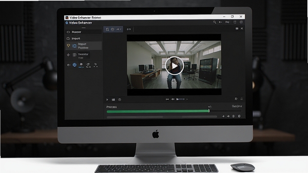 Video Enhancer ����������Ԥ��ͼ��չʾ����Ƶ������Ԥ�����ڲ��֣�����Ϊ��ɫרҵ������񣬻�������һ̨����Video Enhancer�����ĵ�����ʾ������Ļ��ʾ�������������棬�����˵�������ƵԤ�����봦����������������дʵ������ͻ��������רҵ����������