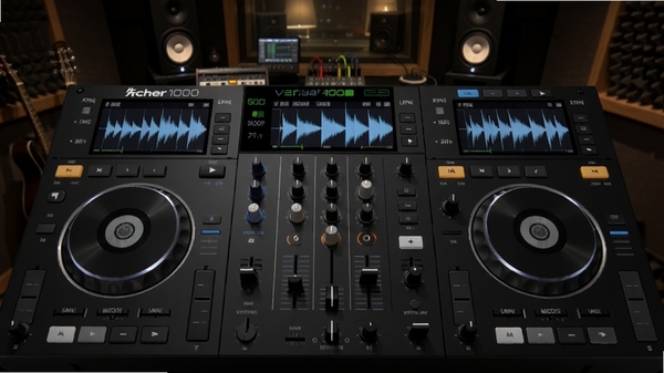 �ȷ�1000ģ��������Virtual DJ�������棬˫�������֣��������̨��������ʾ������������רҵ��ɫ������Ϊ¼���ҷ�Χ��ϸ�ڷḻ��������Ⱦ
