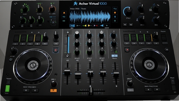 �ȷ�1000ģ��������Virtual DJ������̨Ч�������ڣ���������ť�����Ӷ�����Ч�����б�������Ƽ��У���Ƶ�����ɶ���������Ⱦ