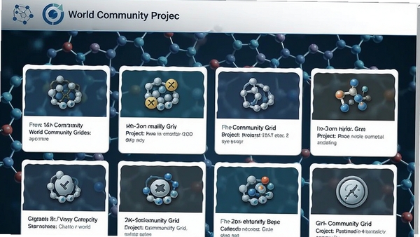 World Community Grid��Ŀѡ��ҳ�棬չʾ���������Ŀͼ��������������Ϊ���ӽṹͼ