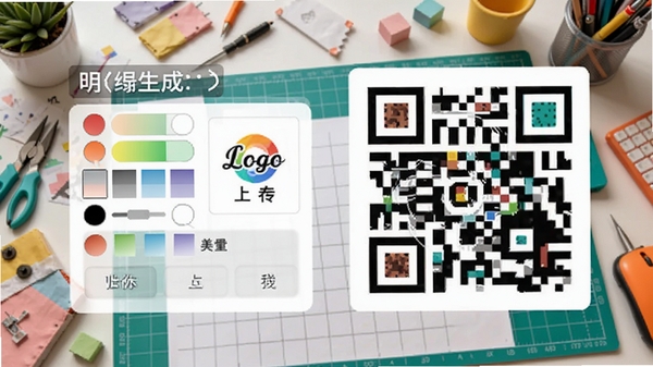 �����ά�������Զ�����棬չʾ��ɫѡ������Logo�ϴ������Ա������ɺõĲ�ɫ��ά�����ţ�����Ϊ��ƹ���̨�����ָ����������ܣ�����ɫ�ʷḻ��������