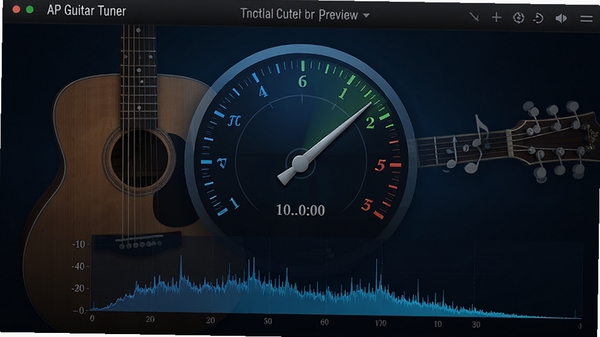 AP Guitar Tuner������Ԥ��ͼ��һ�������ڵ����ϵ�רҵ���������������������ִ���������ʾ������׼ָ���Ƶ��ͼ��������ľ��������������ɫ������ɫ����ɫΪ����������ͣ��Ƽ��������ָ��ںϣ�ϸ�ڷḻ���߷ֱ��ʡ�