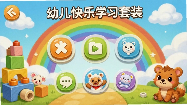 �׶�����ѧϰ��װ������Ԥ��ͼ��ɫ���������ã���ͨ��񣬱����вʺ硢��ľ��С�����Ԫ�أ�����������ʾ��Ҫ����ͼ�꣬�����Χ��ܰͯȤ