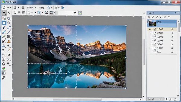 Paint.NET���������ͼ���չʾ�����ڡ�������Ź��������Ҳ�ͼ���������ʷ��¼��壬��������һ�����ڱ༭�ķ羰��Ƭ����Ƭ��������ѡ����ѡ��������������ɫ��Ϊǳ��ɫ����ɫ��䣬ϸ�����������дʵ��ͻ��������רҵ���������ԣ�ͼƬ����Ϊ16:9������������