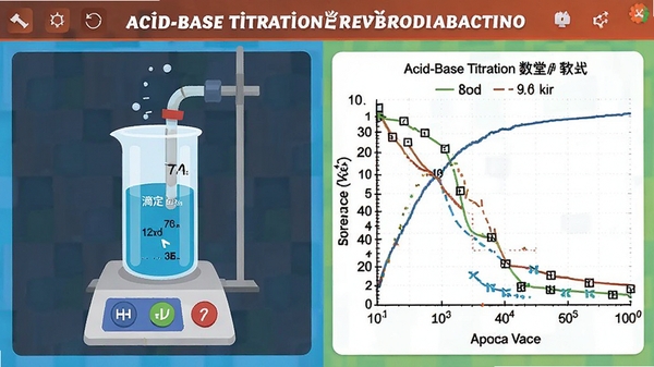 acid-base titration�����Ľ�ѧ��ʾģʽ���棬���Ϊ�ζ����������Ҳ�Ϊʵʱ���������ߣ�ɫ���������ʺϿ��ý�ѧ