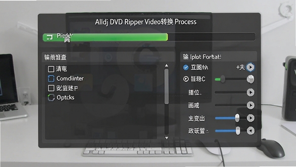 Alldj DVD Ripper��Ƶת������ʾ��ͼ��������ʾ�������������ʽѡ���뻭�ʲ���������壬����Ϊǳ��ɫ����̨����