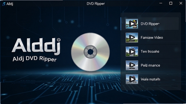 Alldj DVD Ripper������Ԥ��ͼ��չʾ����logo��DVD����ͼ������Ƶת��ѡ���б�������Ϊ����ɫ�Ƽ��з�񣬽�����������
