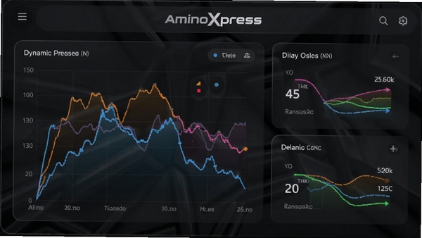 AminoXpress ʵʱ��ع��ܽ�ͼ��չʾ��̬����������ͼ���ӳ�������壬����Ϊ��ɫ��͸�������ʸн��棬���ݿ��ӻ����Ƽ���ǿ��ɫ������