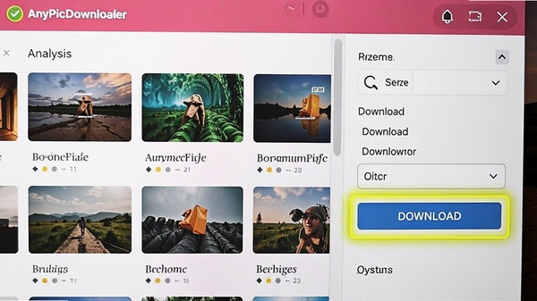 AnyPicDownloader���ڷ�����ҳͼƬ�Ľ�����д����ʾͼƬ�б���ɸѡѡ�������ʾ�������ذ�ť������ɫ������