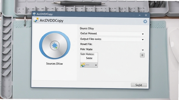 ArcDVDDCopy主界面截图,展示光盘备份与镜像制作功能,界面简洁清晰,背景为浅灰色工作台,主窗口显示源光盘和输出镜像文件的设置选项,整体风格现代专业
