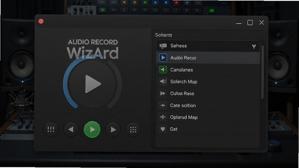 Audio Record Wizard������Ԥ��ͼ��չʾ�����¼������������Դѡ���б�������Ϊ��ɫרҵ��Ƶ����վ���ͻ����������logo