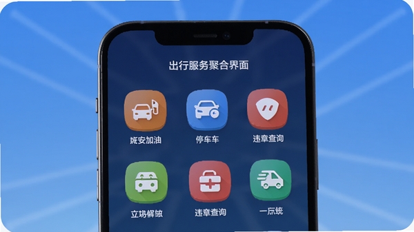 �ð��������з����ܾۺϽ��棬չʾ���͡�ͣ����Υ�²�ѯ��ͼ�������������ֻ���Ļ�ϣ�����Ϊ��Լ�Ľ�����ɫ��ͼ��ɫ��������������ͳһ��ͻ����ݾۺϵĸ���